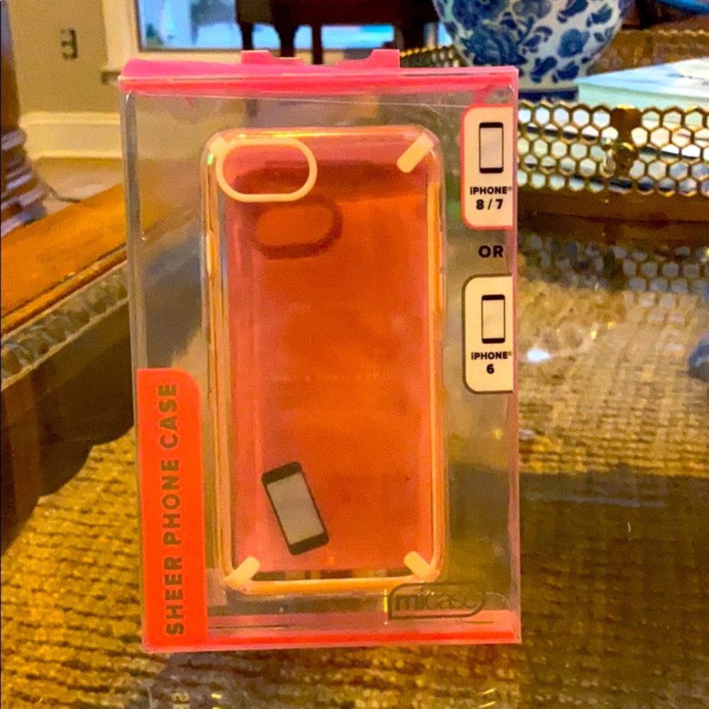 Sheer pink iPhone 6/7/8 phone case